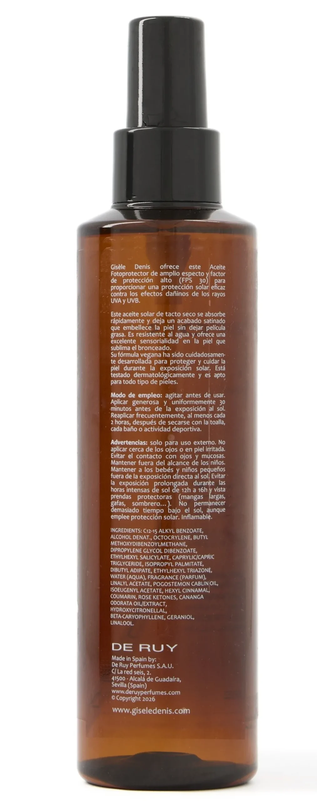Aceite Fotoprotector SPF30+