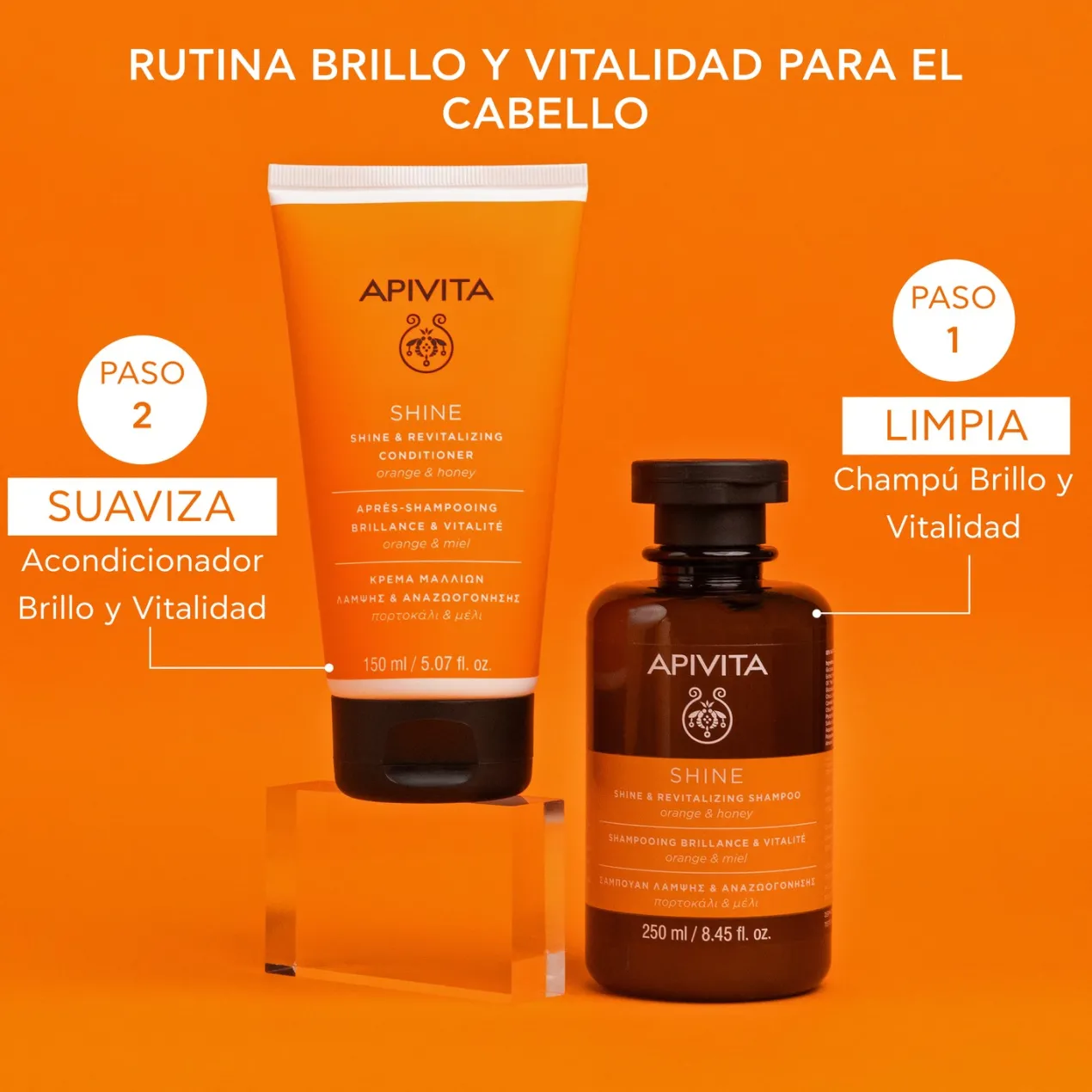 Acondicionador Brillo y Vitalidad de Naranja y Miel