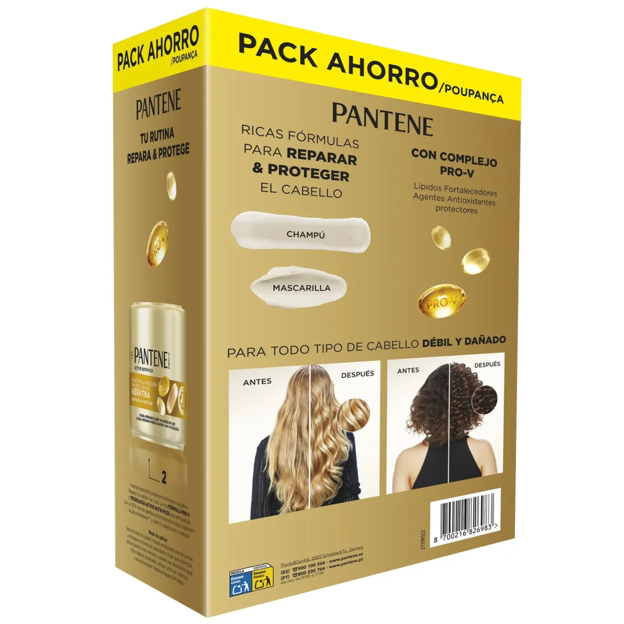 Active Nutri-Plex Pro-V Repara & Protege Champú + Mascarilla Protectora de Keratina