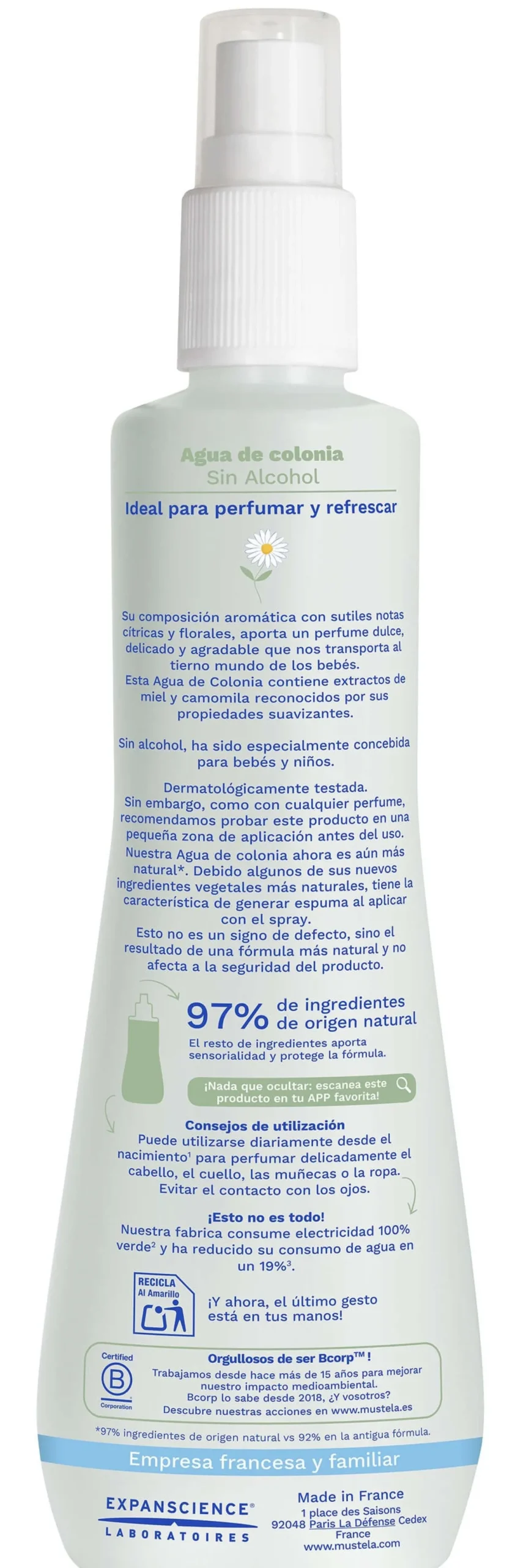 Agua de Colonia sin Alcohol
