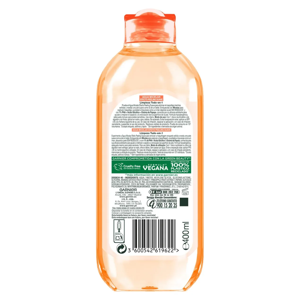 Agua Micelar Efecto Peeling Suave Todo en 1