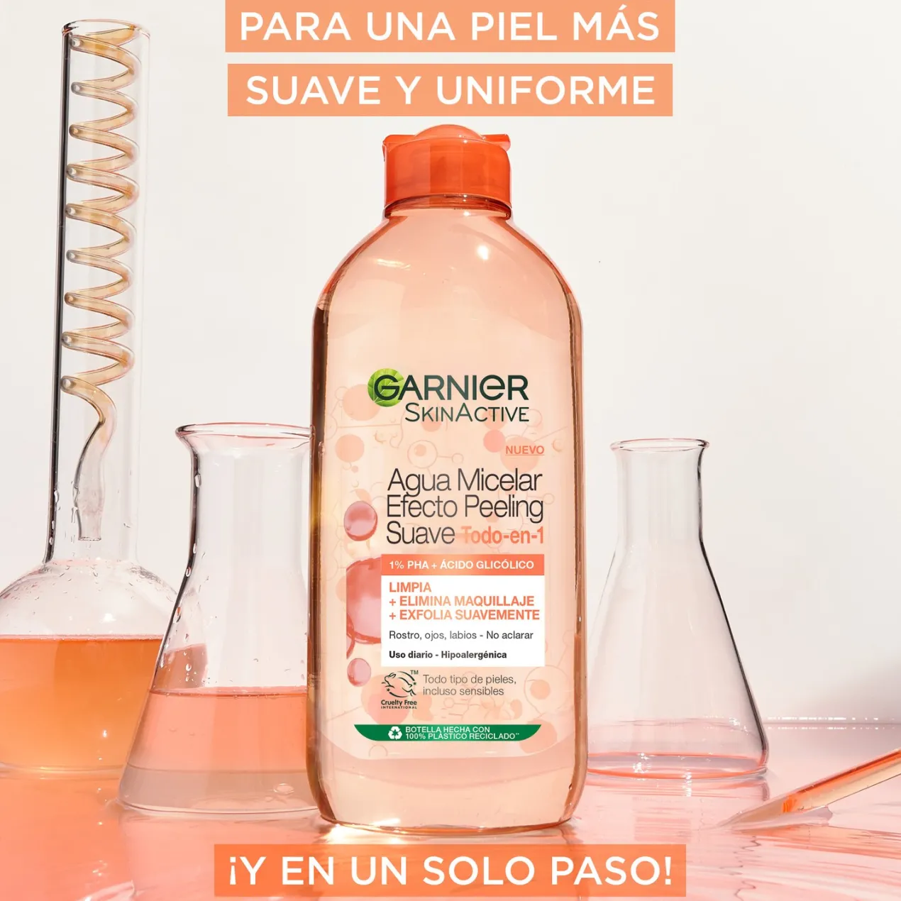 Agua Micelar Efecto Peeling Suave Todo en 1
