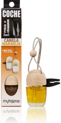 Ambientador Coche con Pinza Canela y Naranja