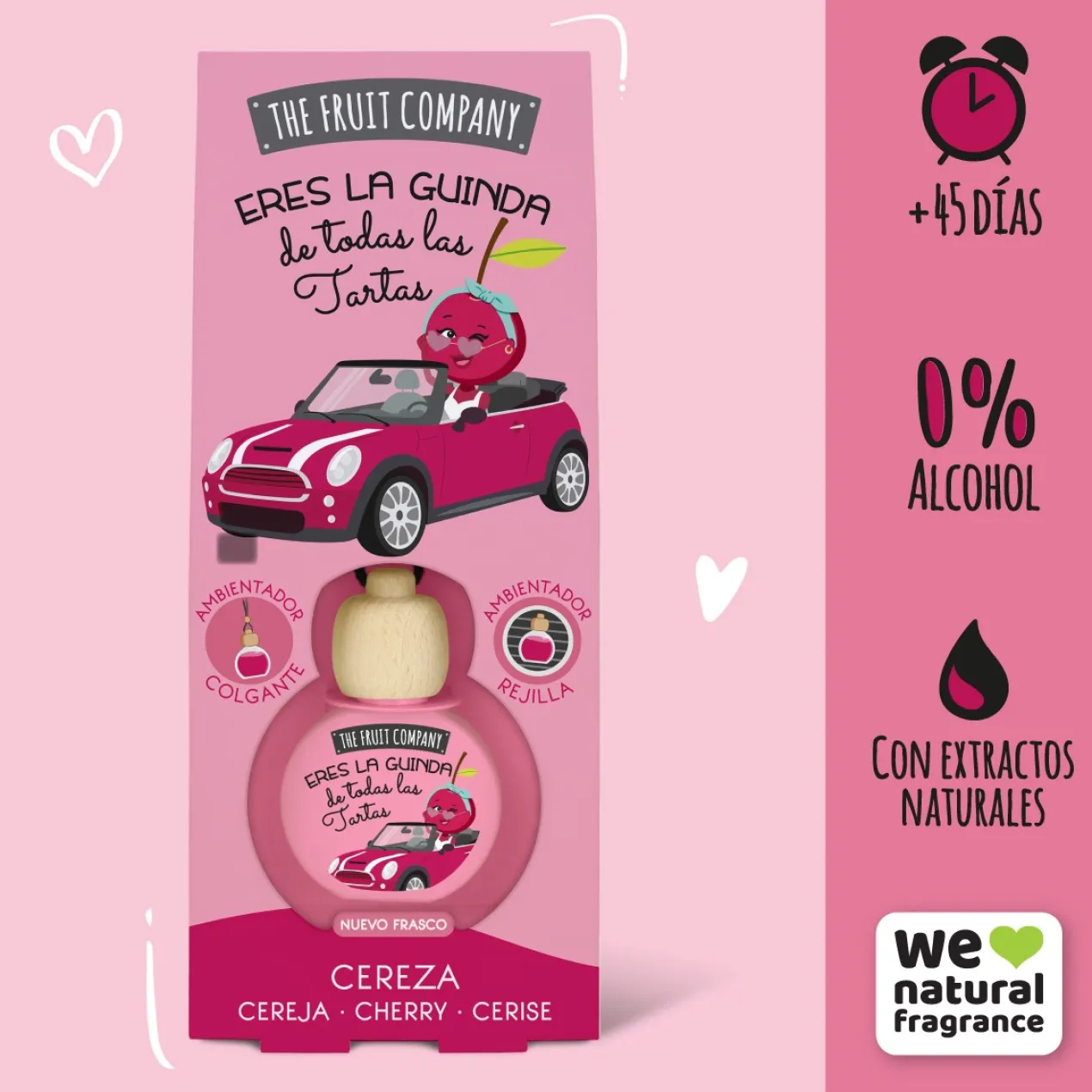 Ambientador de Cereza para coche con pinza