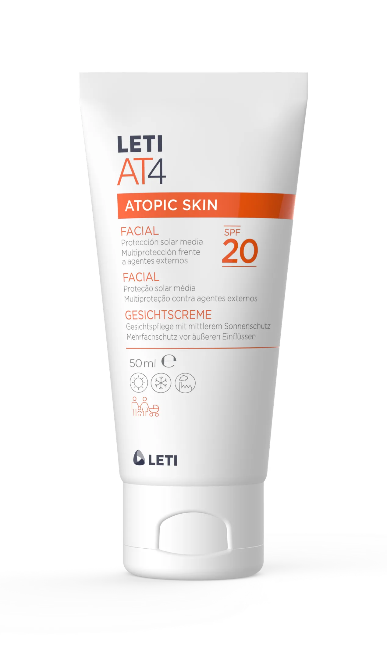 AT4 Atopic Skin Crema Hidratante Facial con SPF20 para Piel Atópica y/o Seca