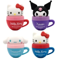 Balsamo Labial Friends Hello Kitty, Kuromi o Cinnamoroll Cup Topper