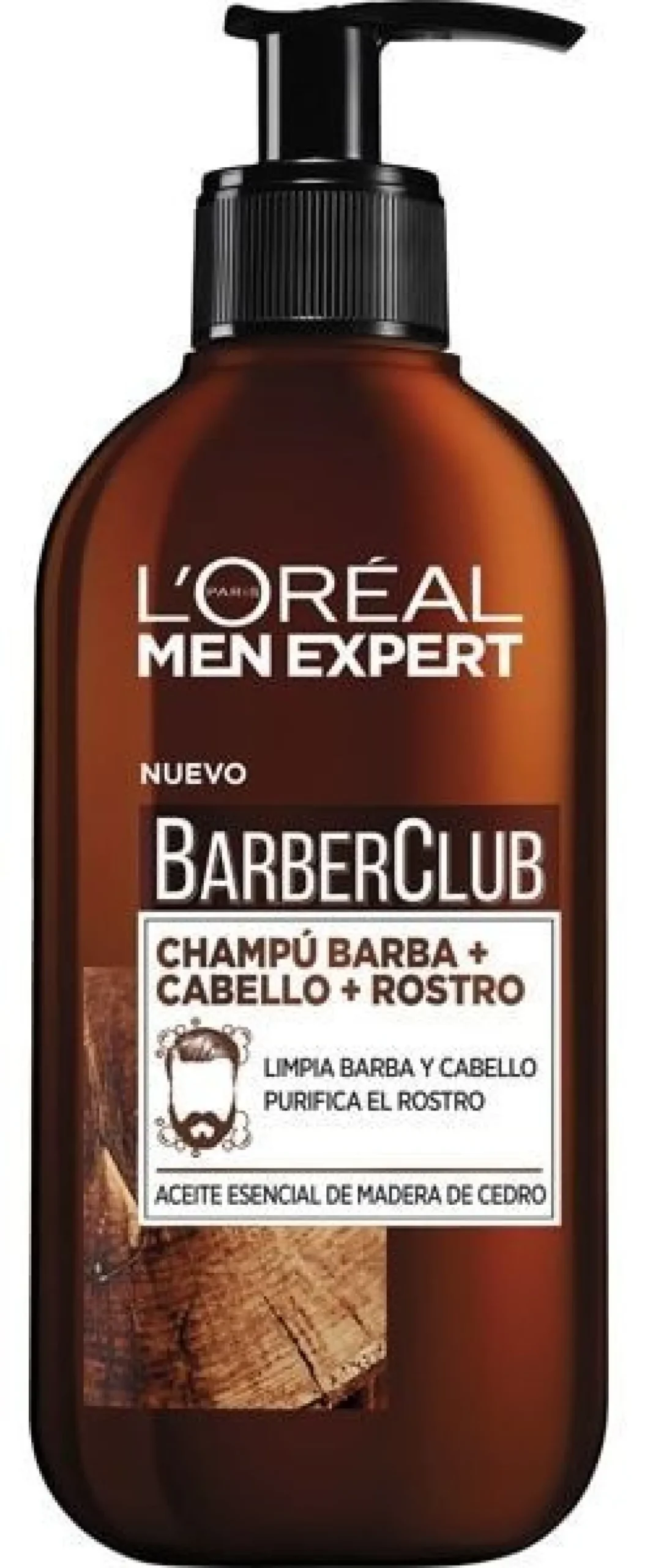 Barber Club Champú 3 en 1 para barba, cabello y rostro