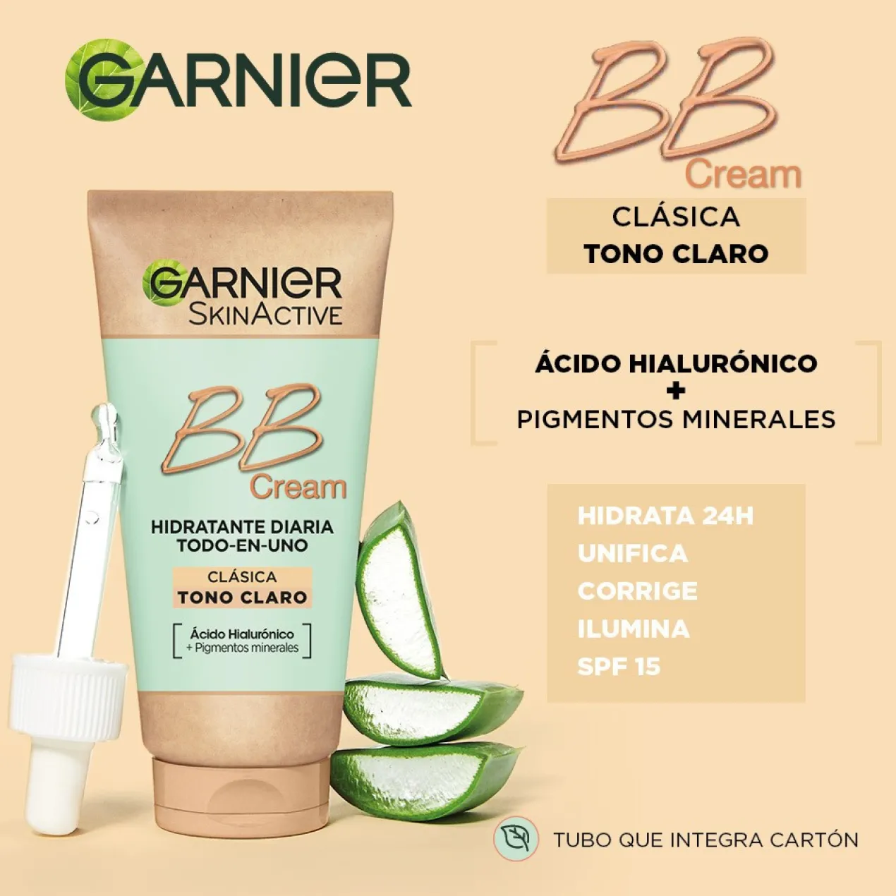 BB Cream Clásica con Vitamina C Hidratante con Color y SPF 15