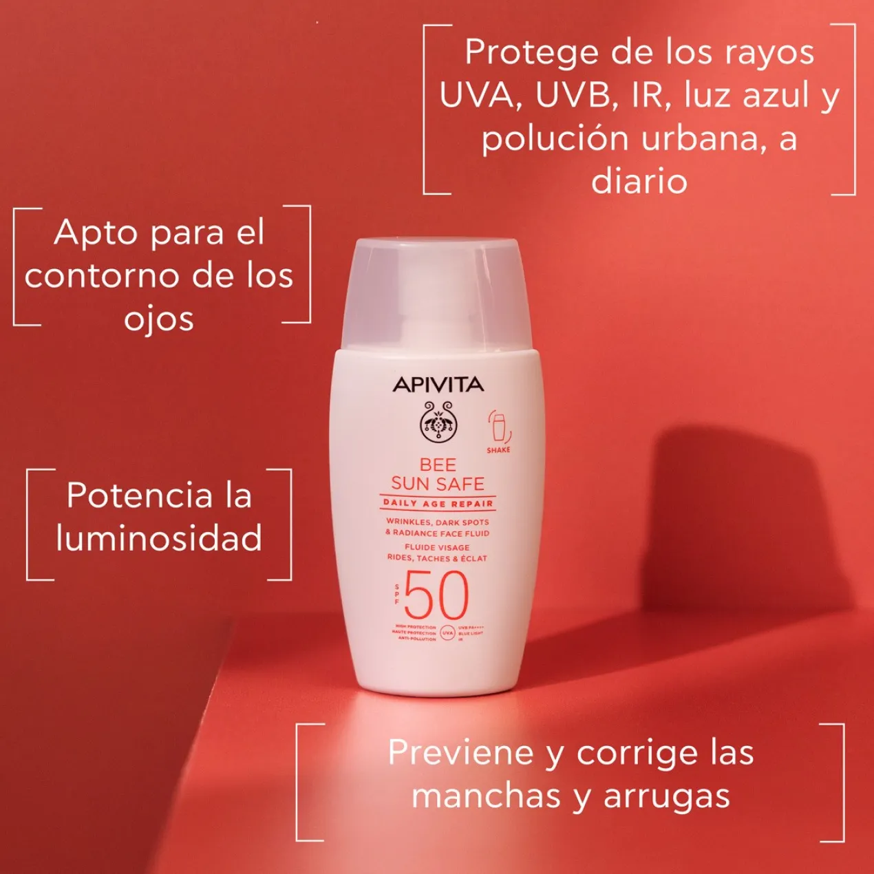 Bee Sun Safe Fluido Facial Reparación Antiedad SPF50