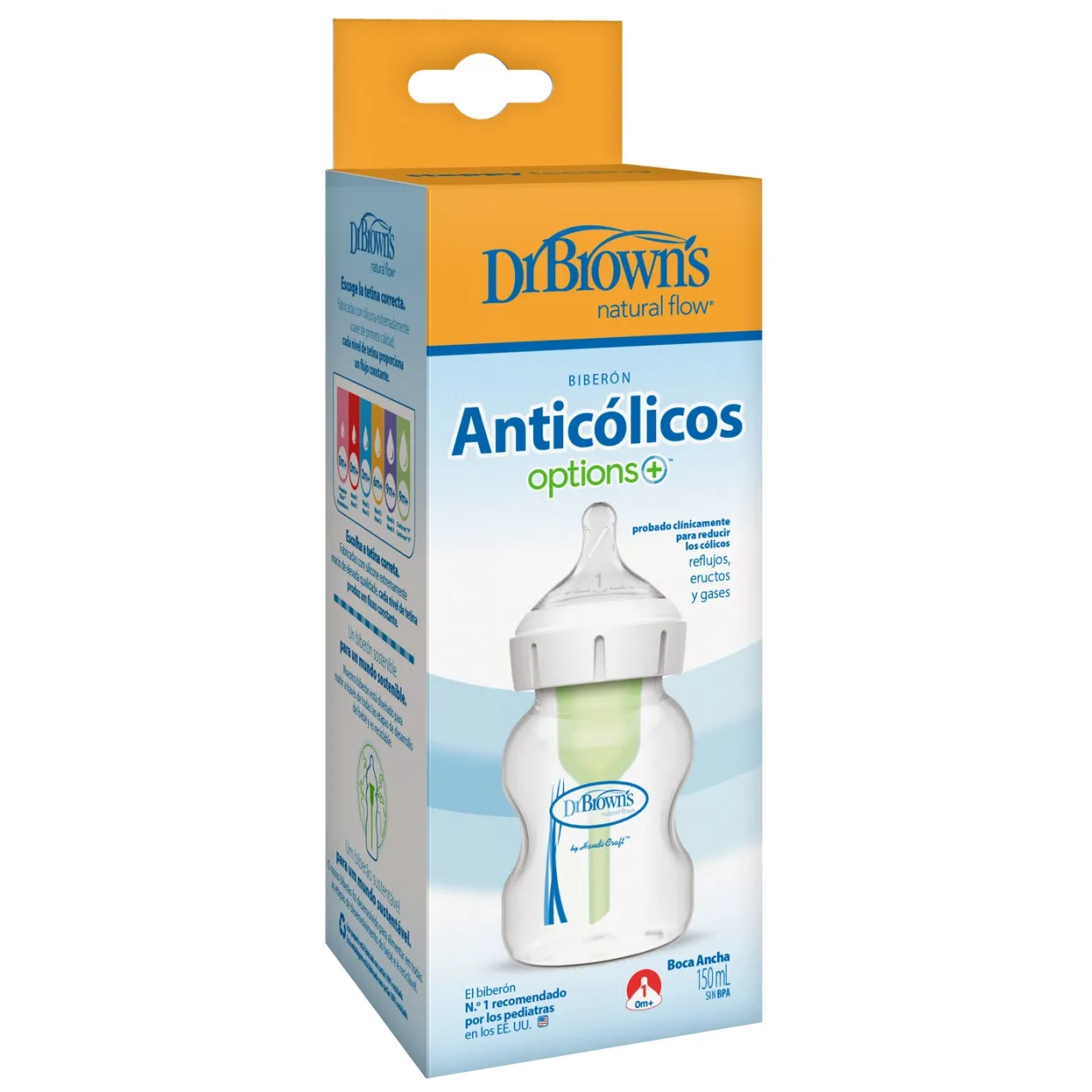 Biberón Anticólicos Options+ Boca Ancha