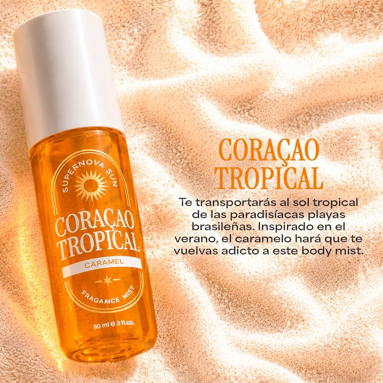 Body Mist Perfumado Coração Tropical Caramel