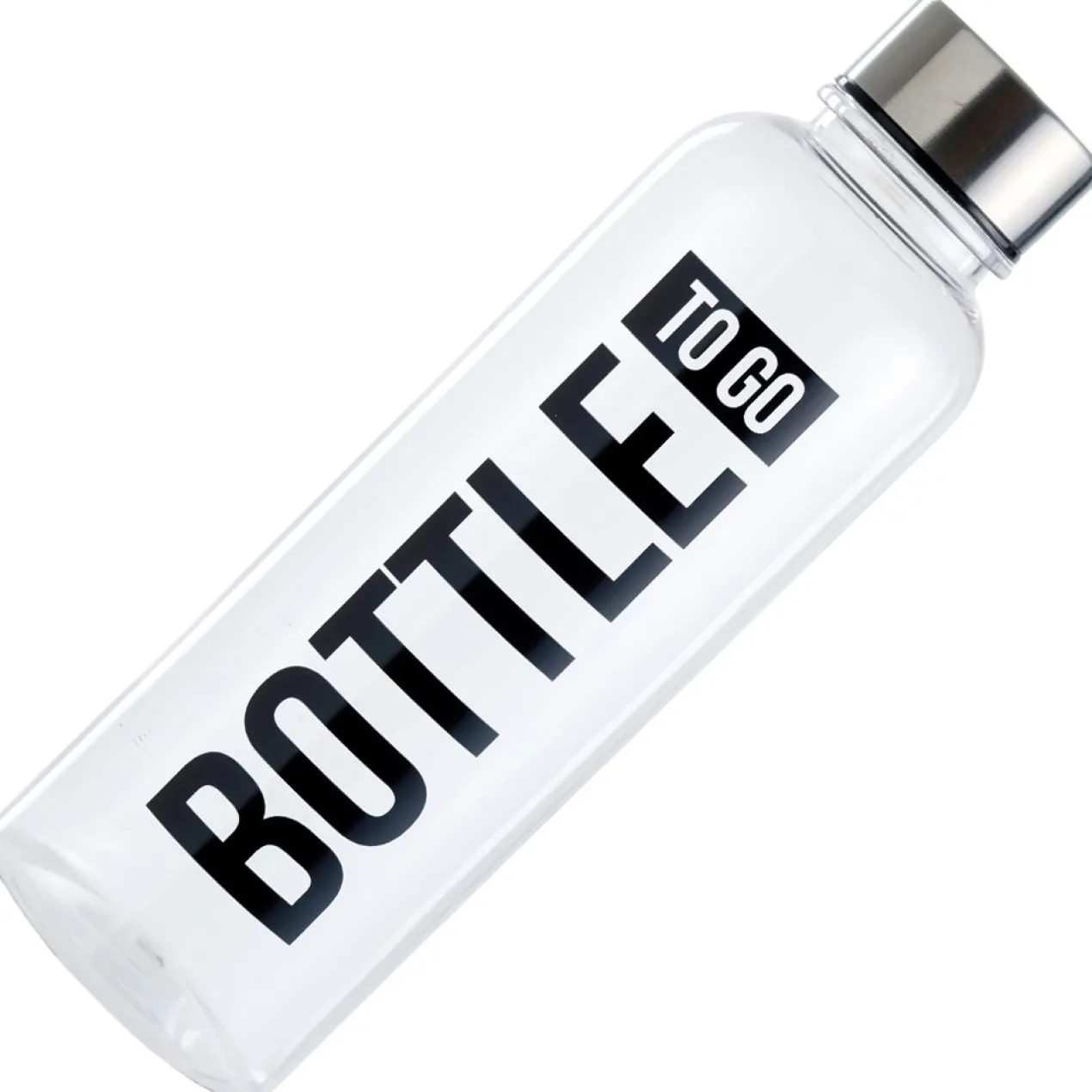 Botella de plástico con tapón de acero