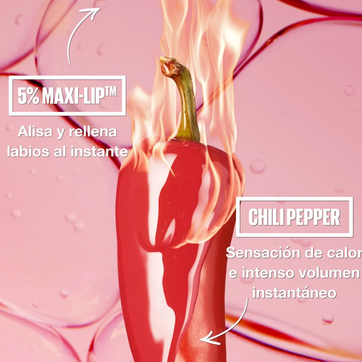 Brillo de Labios Lifter Plump con Chili Pepper y Ácido hialurónico