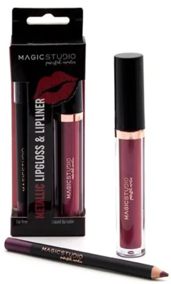 Brillo de Labios Metálico & Delineador de Labios