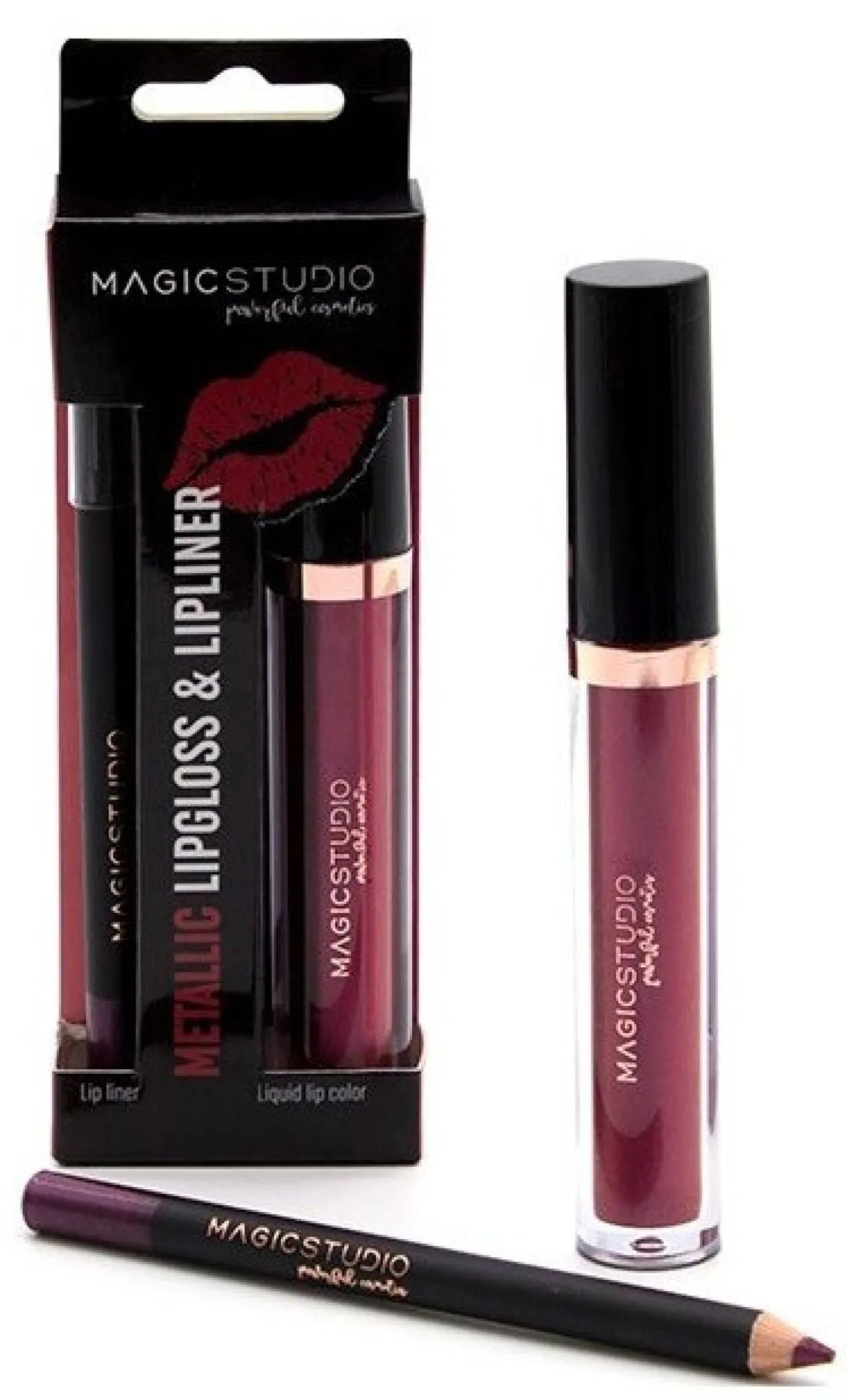 Brillo de Labios Metálico & Delineador de Labios