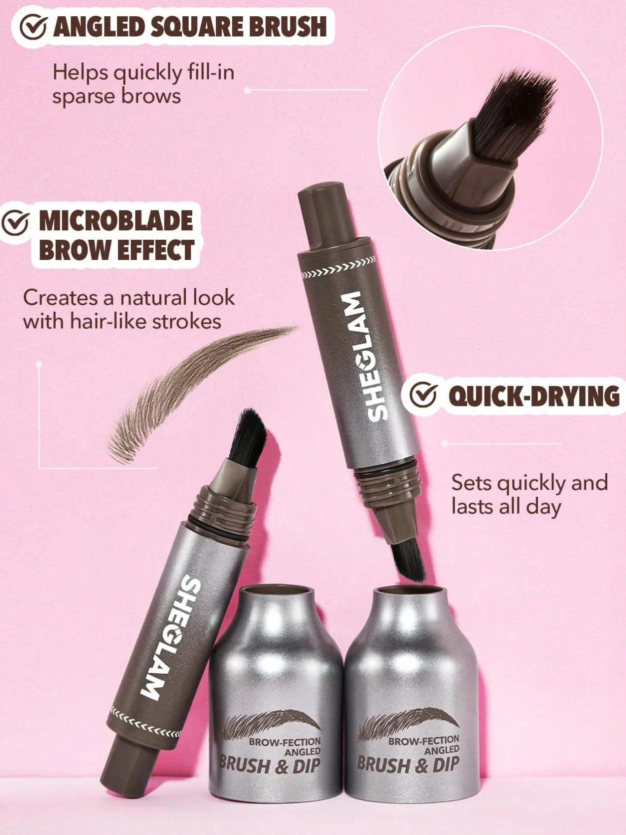 Brow-Fection Angled Brush & Dip Maquillaje Líquido de Cejas