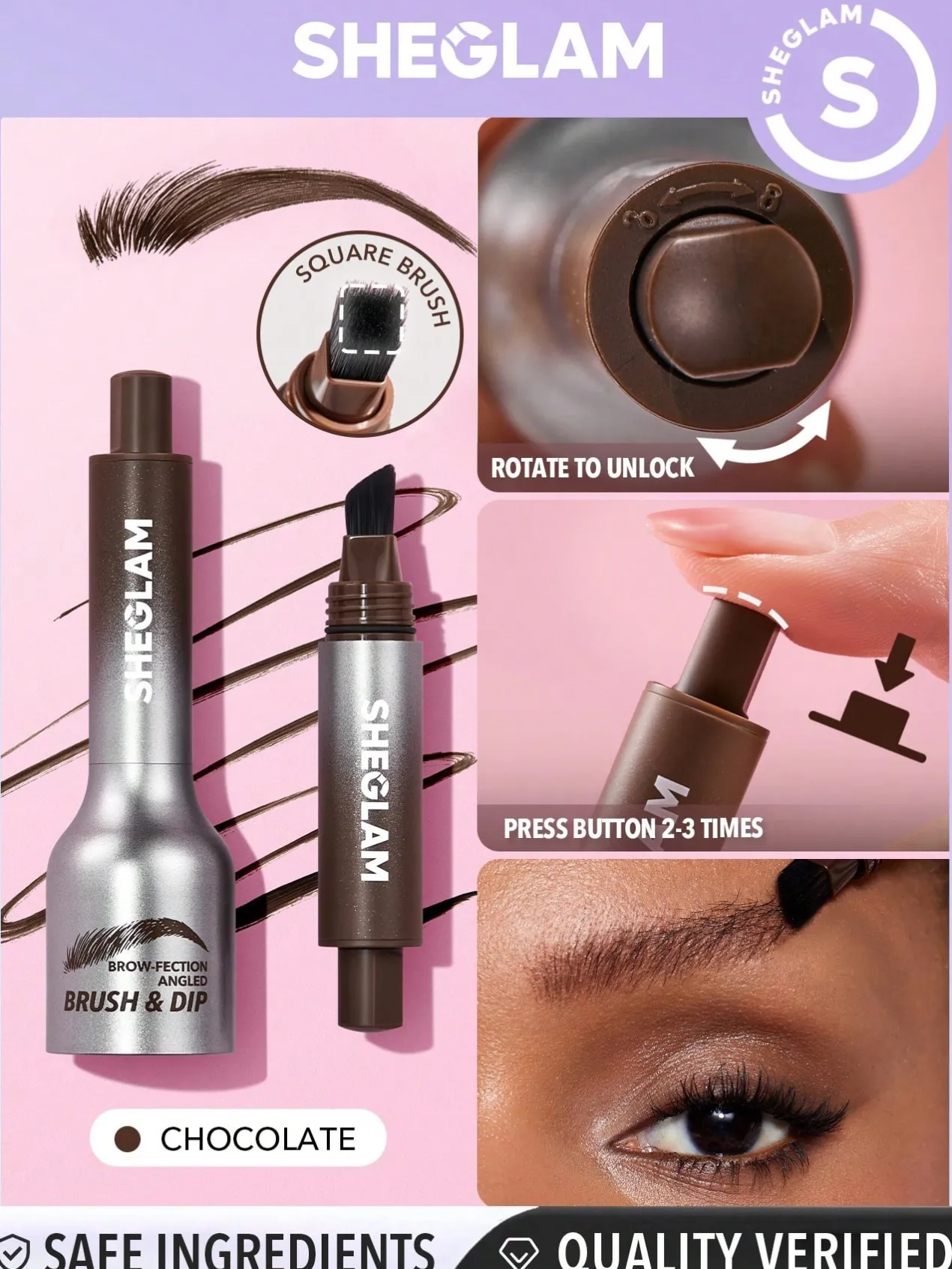 Brow-Fection Angled Brush & Dip Maquillaje Líquido de Cejas