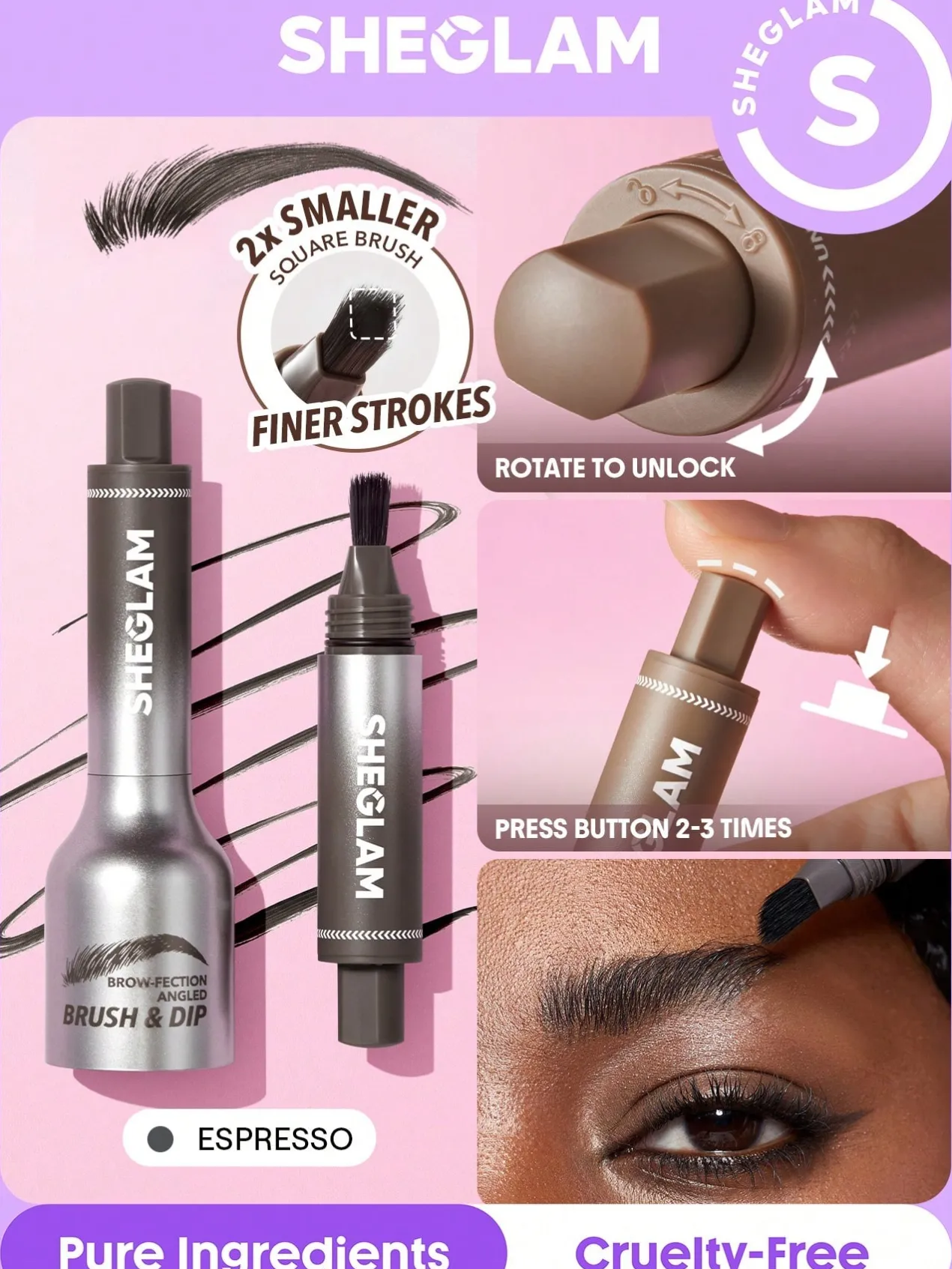 Brow-Fection Angled Brush & Dip Maquillaje Líquido de Cejas