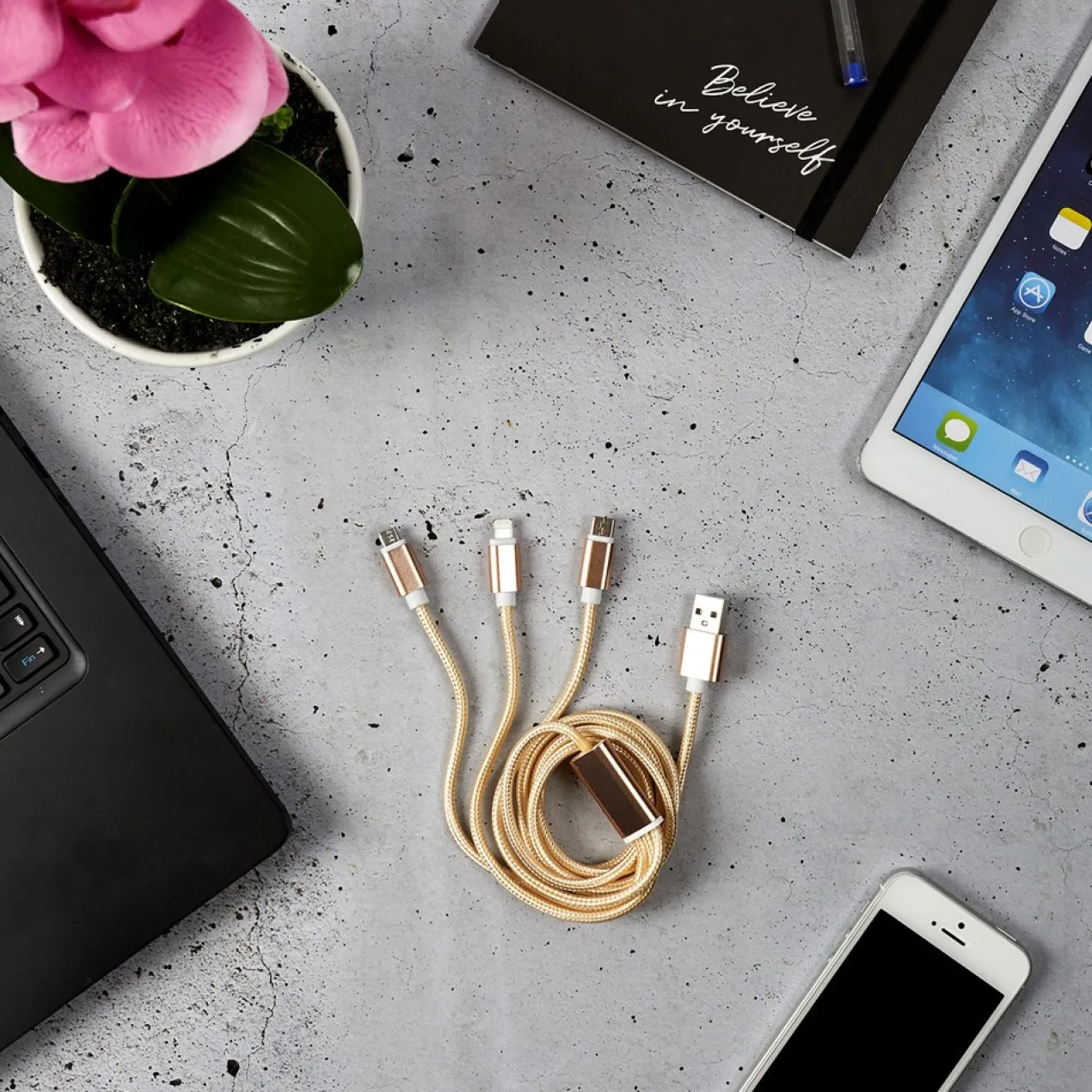 Cable USB 3 en 1 MICRO USB-T C