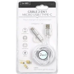 Cable USB 2en1 Micro USB