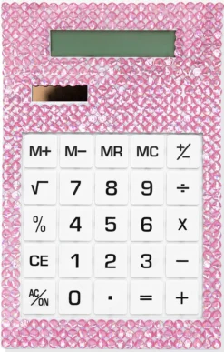 Calculadora Solar con Strass Rosa