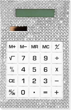 Calculadora Solar con Strass Plata