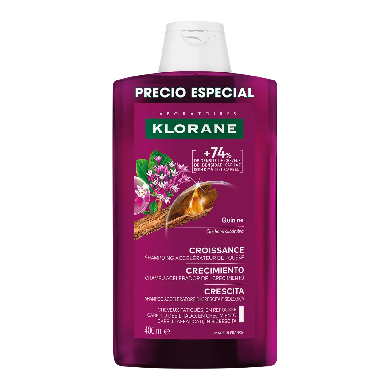 Champú Acelerador del Crecimiento con Adenosina y Quinina