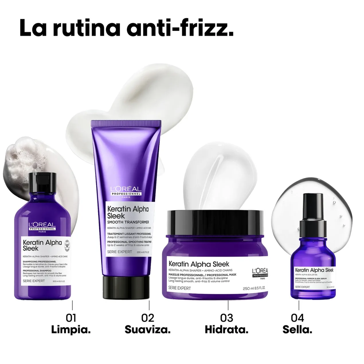 Champú profesional sin sulfatos Keratin Alpha Sleek