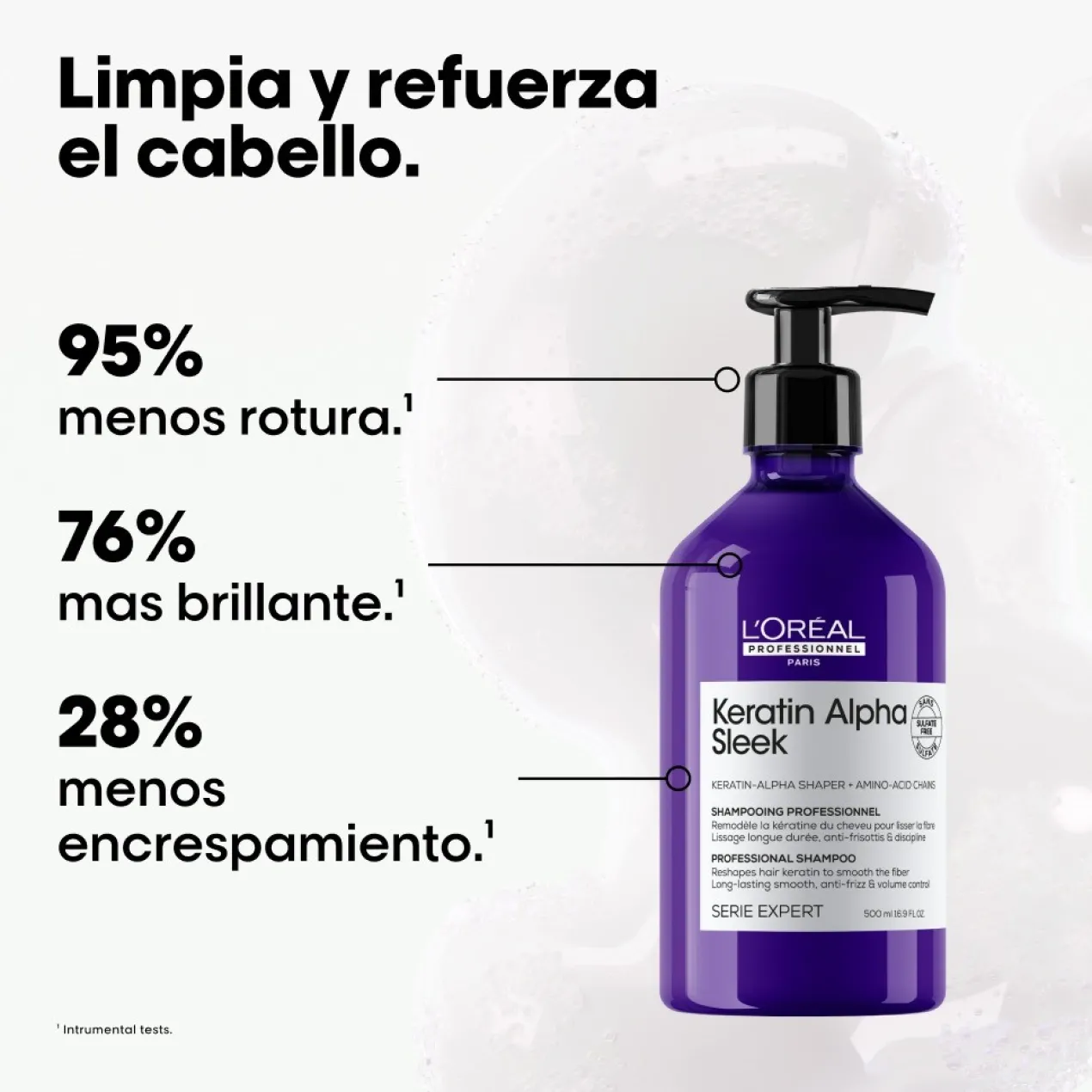 Champú profesional sin sulfatos Keratin Alpha Sleek