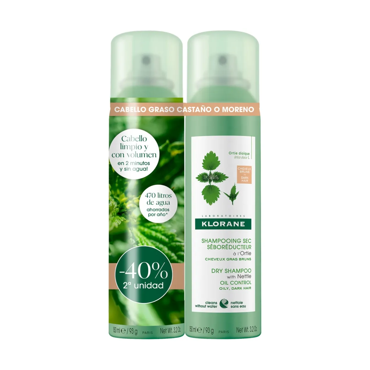 Champú Seco con Extracto de Ortiga para Cabello Oscuro