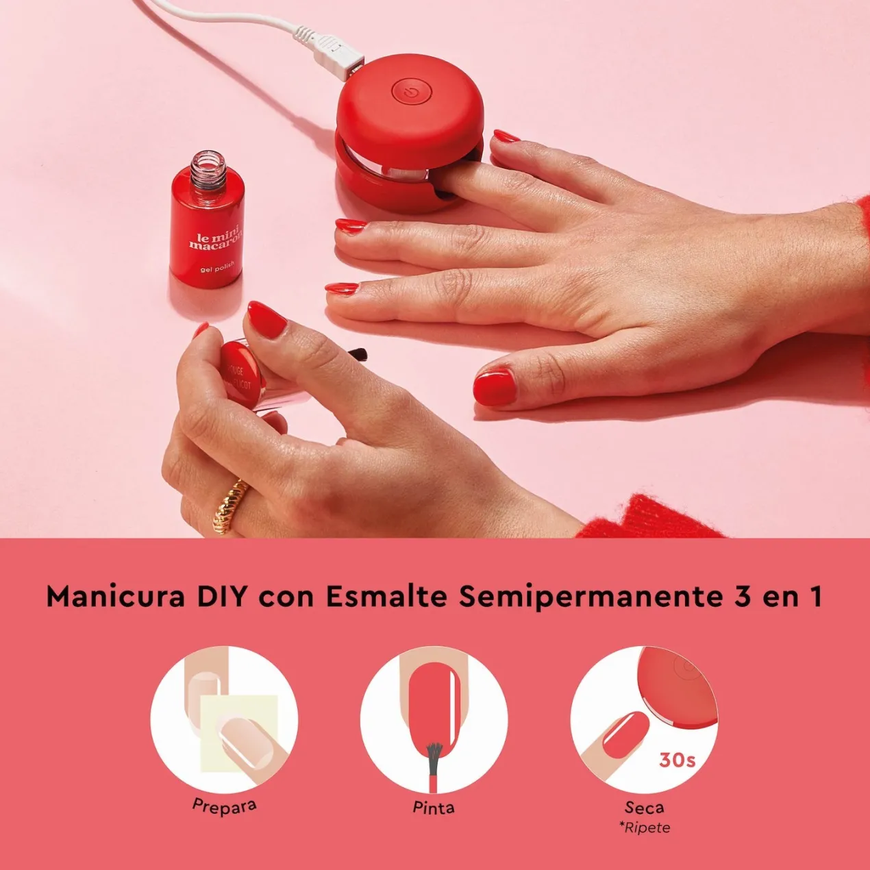 Cherry Red Kit de Manicura Semipermanente