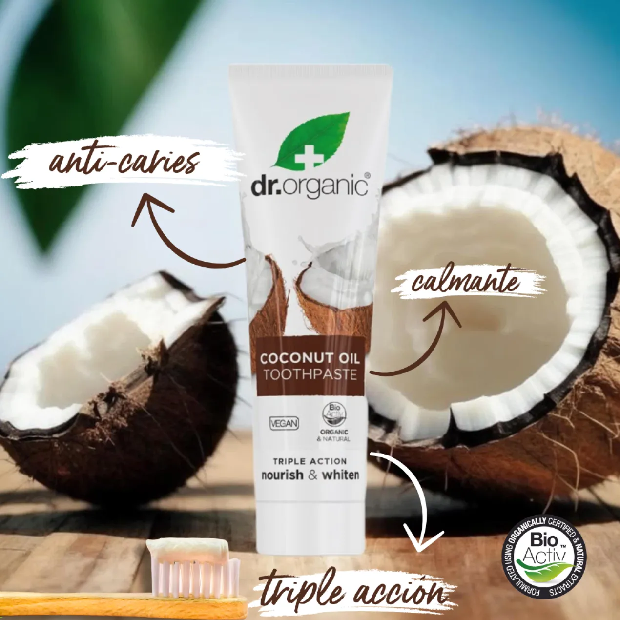 Coconut Oil Pasta de Dientes Blanqueadora