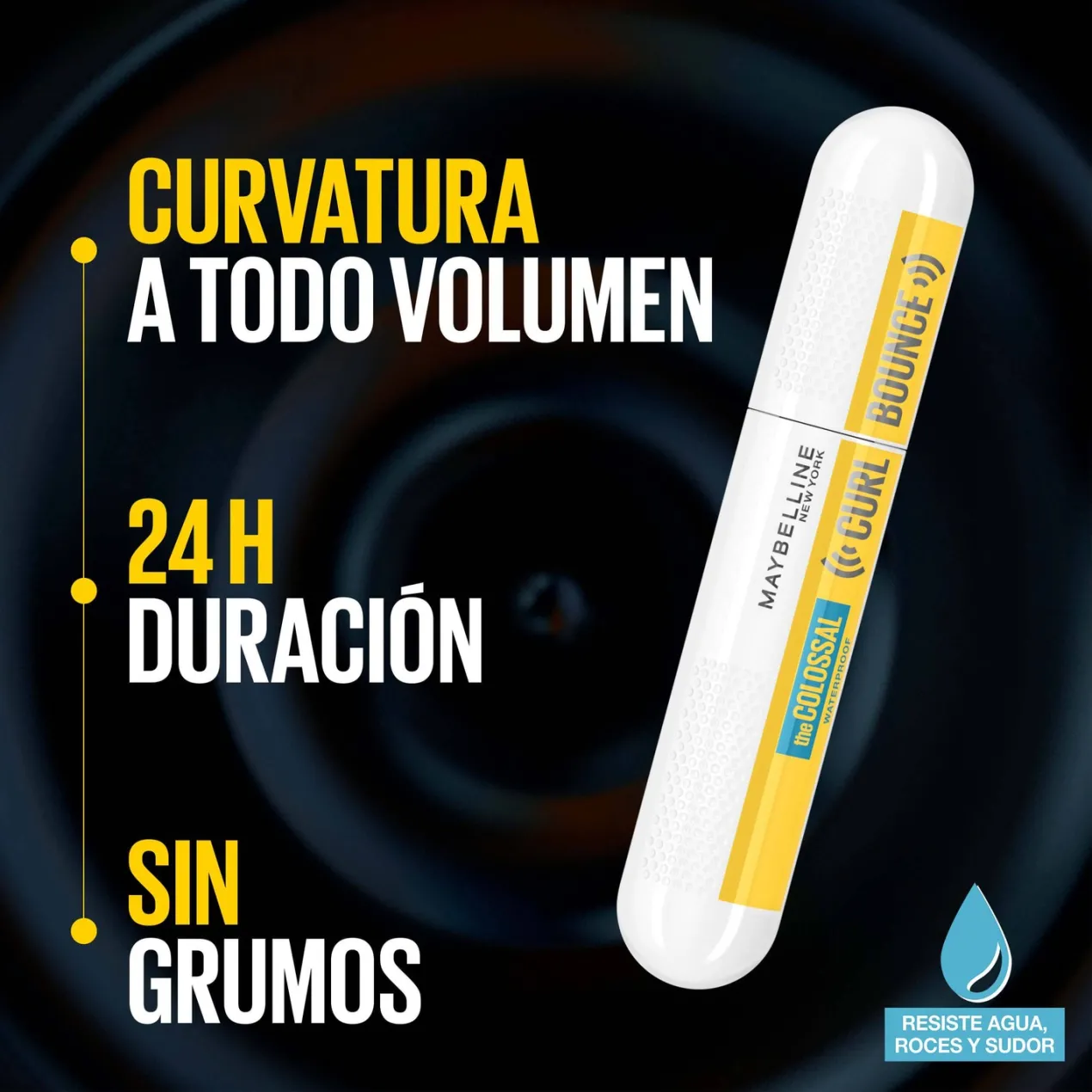 Colossal Curl Máscara de Pestañas Bounce Resistente al Agua