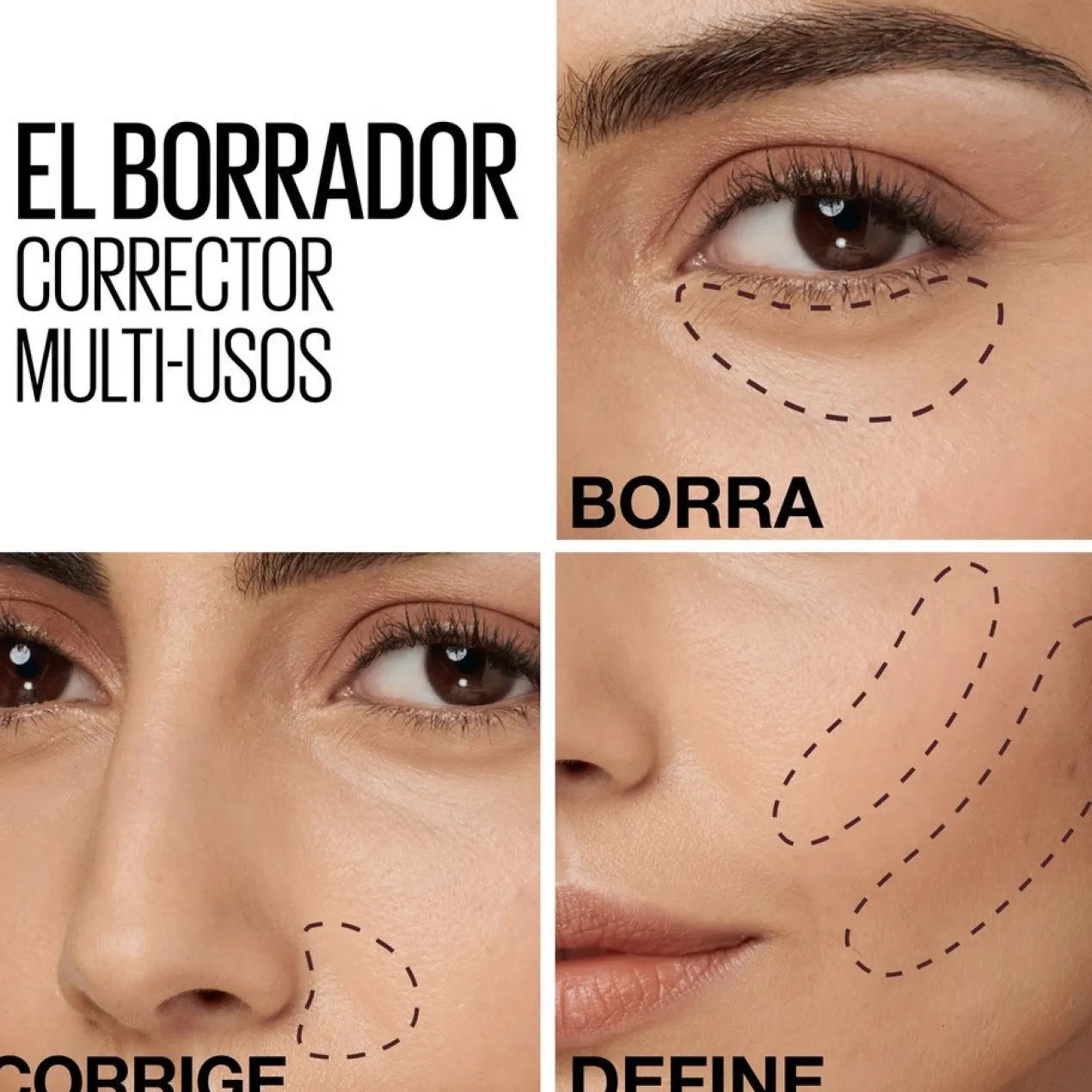 Corrector de Ojeras Borrador de Imperfecciones con Hidratación 12H y Acabado Natural