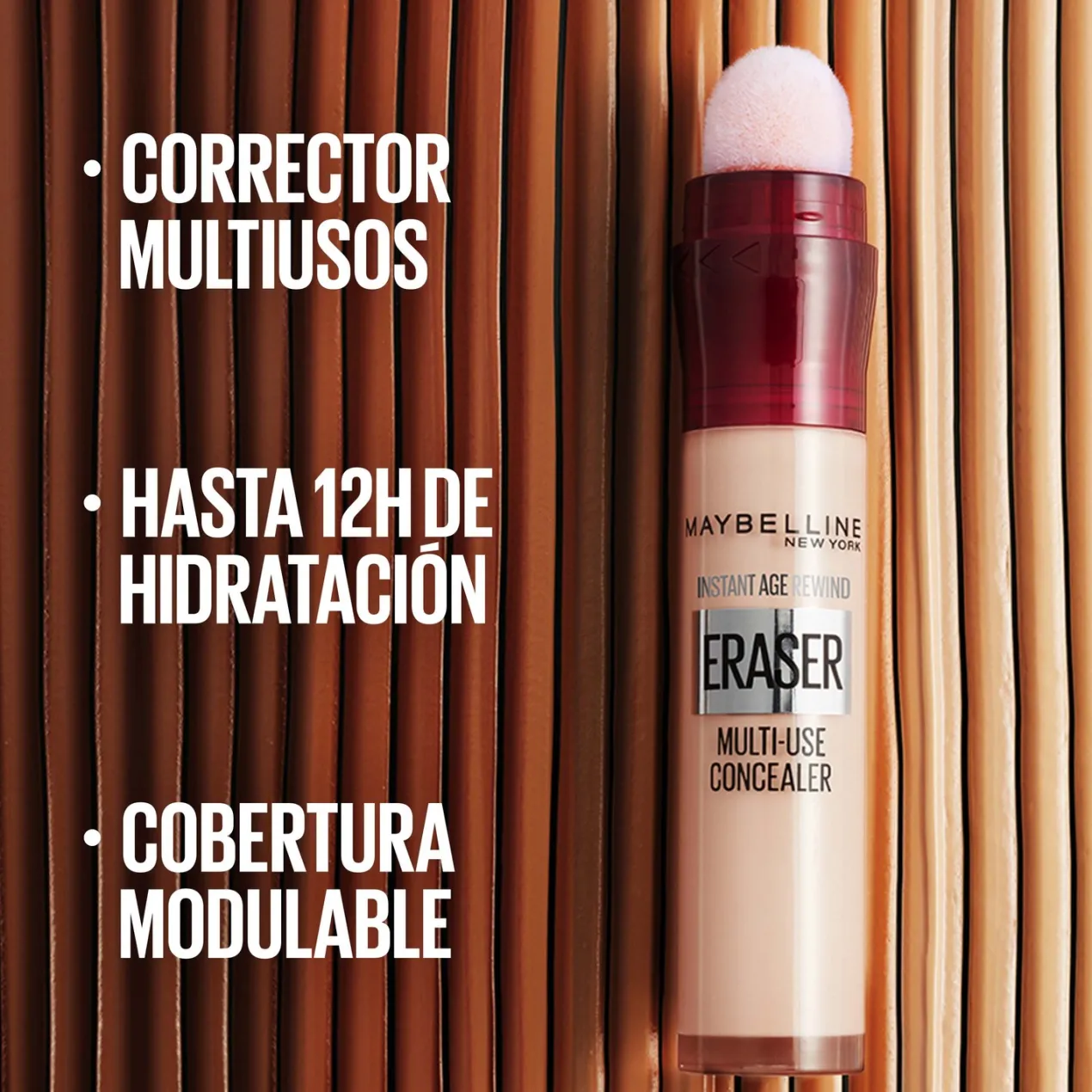 Corrector de Ojeras Borrador de Imperfecciones con Hidratación 12H y Acabado Natural