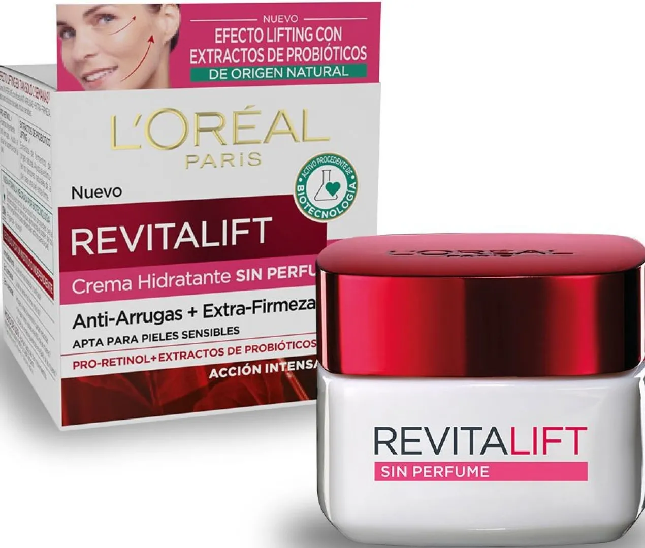 Crema antiarrugas Revitalift sin perfume