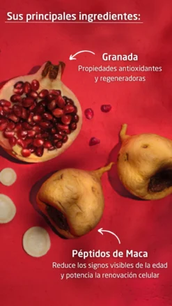 Crema de Noche Reafirmante de Granada y Peptidos de Maca
