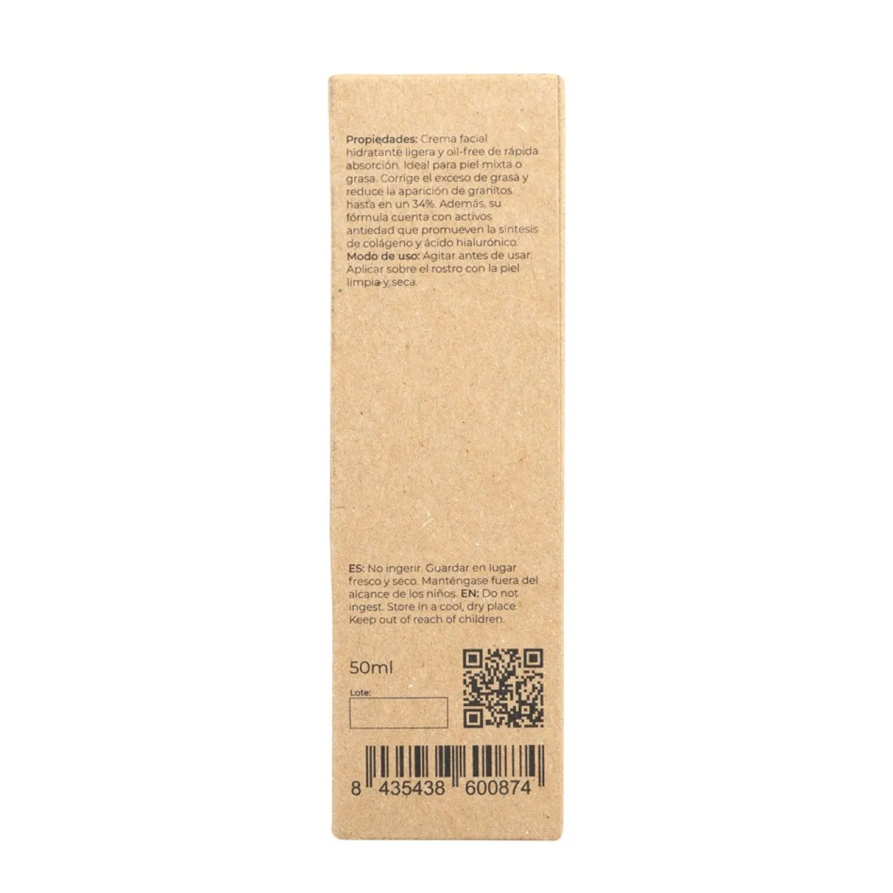 Crema Facial Hidratante para piel mixta y grasa