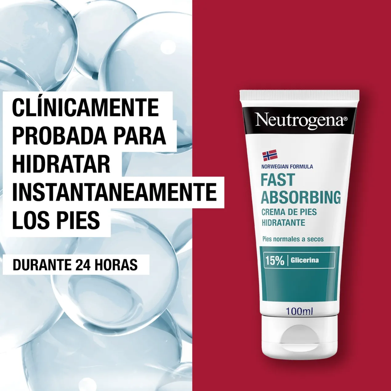 Crema Pies Hidratante Absorción Inmediata con Glicerina