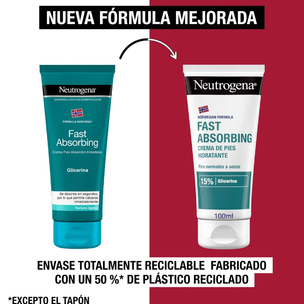 Crema Pies Hidratante Absorción Inmediata con Glicerina