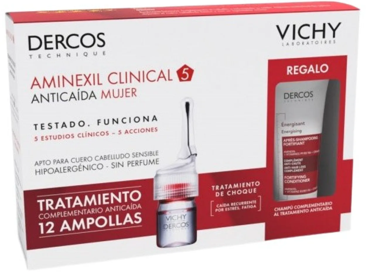 Dercos Aminexil Clinical Mujer Ampollas Anticaida
