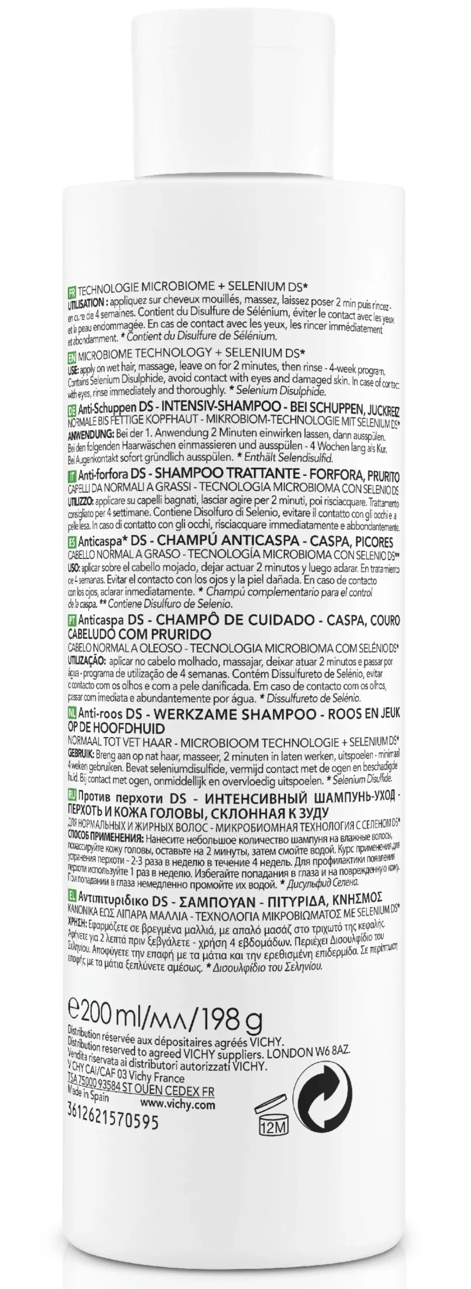 Dercos Champú Anticaspa Cabello Graso
