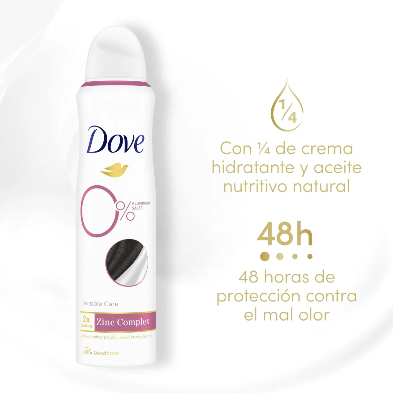Desodorante Spray 0% Aluminiun Salts Invisible Care