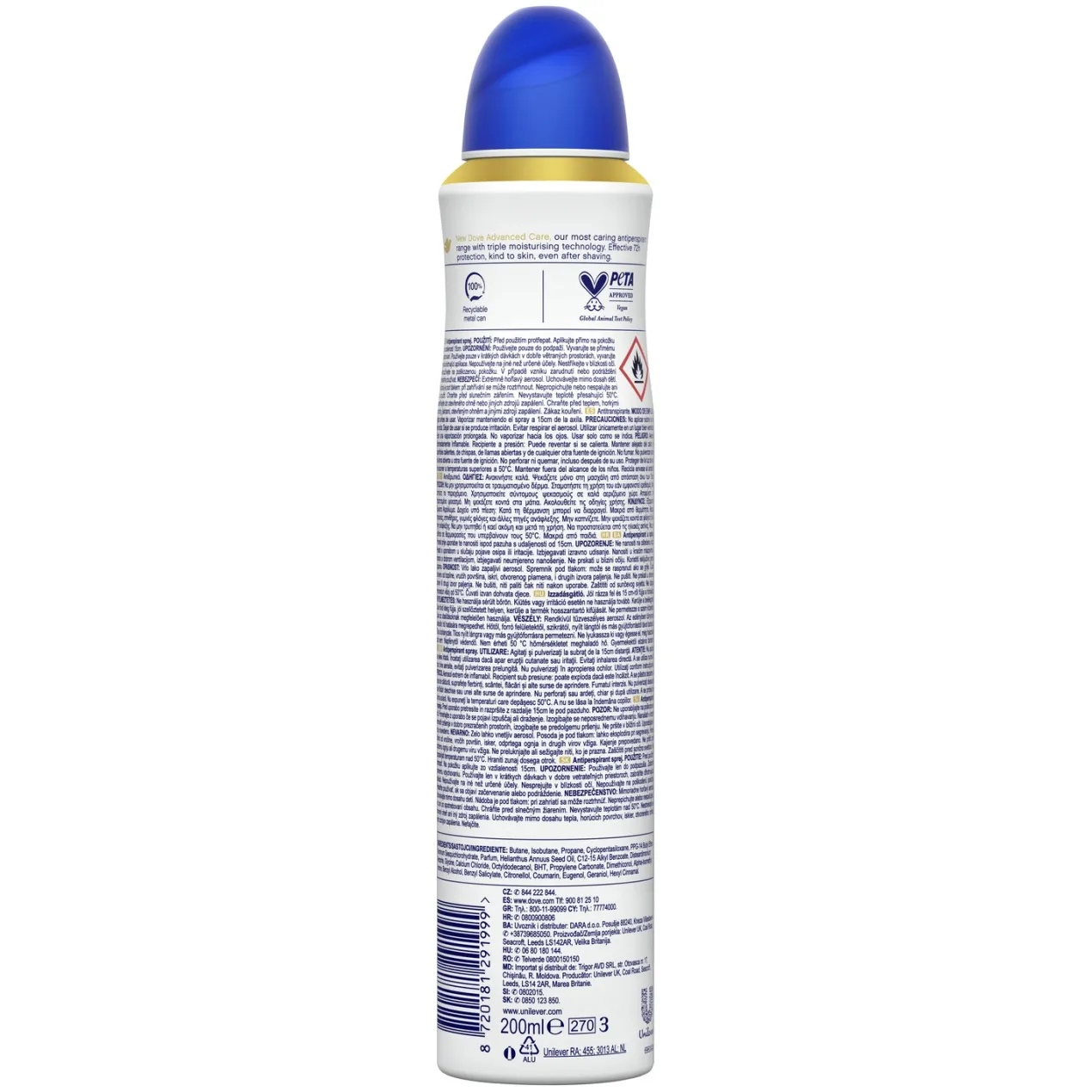 Desodorante Spray Antitranspirante Advanced Care Original 72h