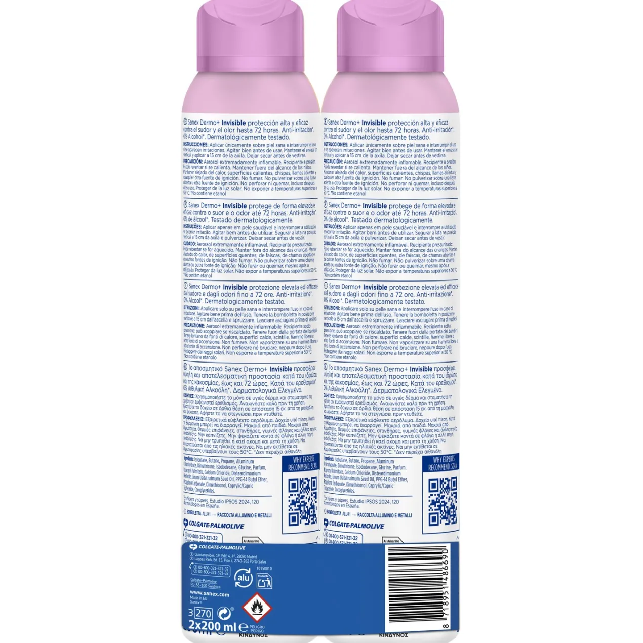 Desodorante Spray Dermo Invisible Protección Antitranspirante 72h