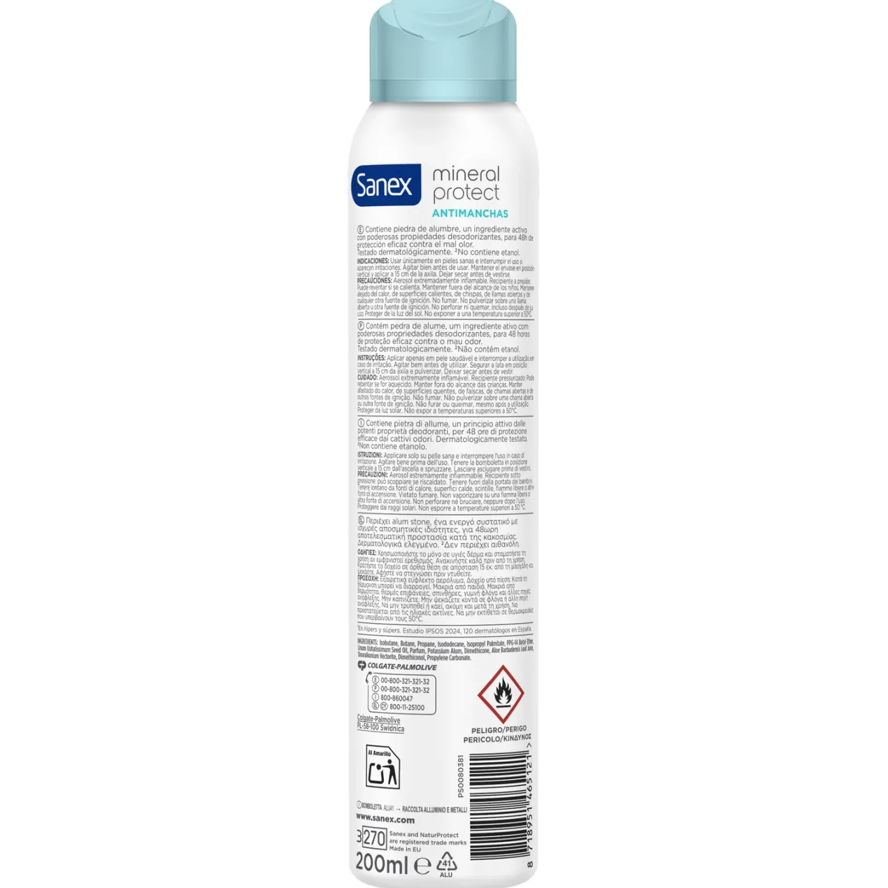 Desodorante Spray Natur Protect 48h Anti-manchas Blancas con Piedra de Alumbre