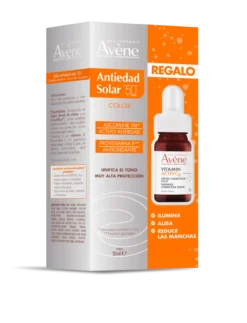 Eau Thermale Pack Antiedad Solar SPF50 con color + Serum Vitamin Activ Cg