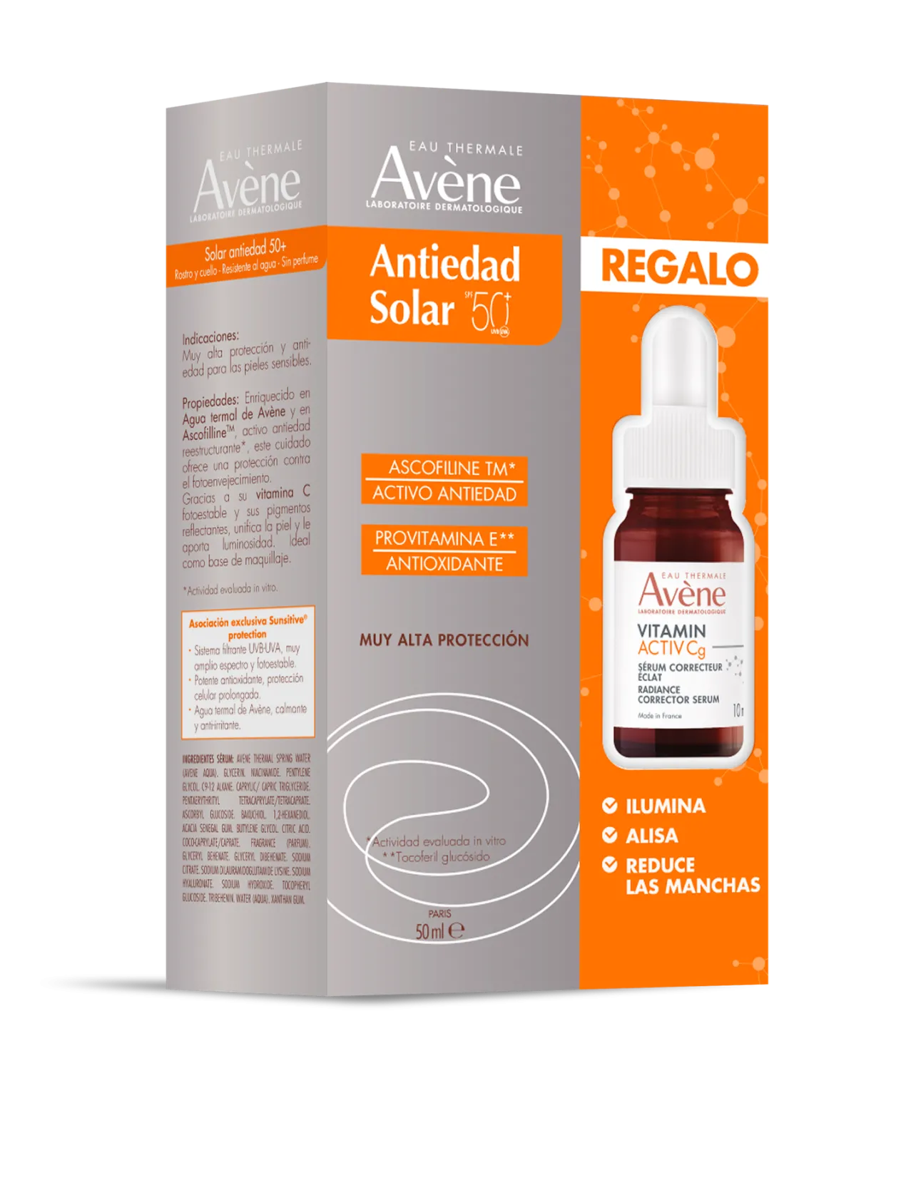 Eau Thermale Pack Solar Crema Antiedad + Mini Serum Vitamin Activ Cg