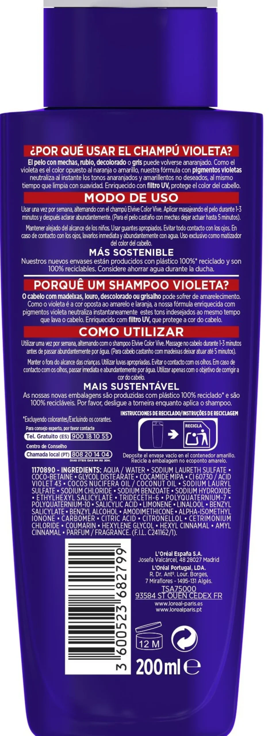 ELVIVE Color Vive Champú Violeta Matizador