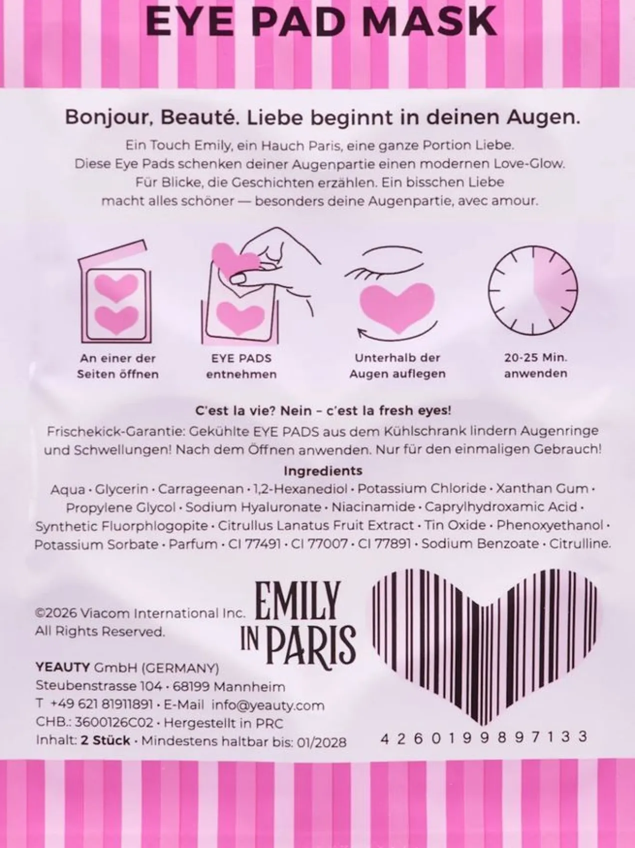 Emily in Paris Parches de Ojos Hyaluronic Hearts